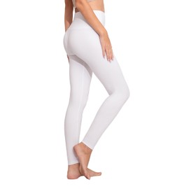 Conceited Leggings for Women - Tummy Control - 5" Waistband - Regular and Plus Size - Super White - Small - Medium