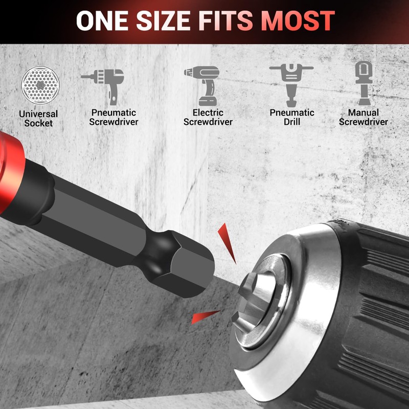 GURADESIGN 8-Piece Impact Socket Adapter Set for Drill, 1/4" 3/8"