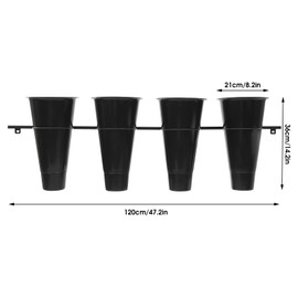 Fichiouy Wall-mounted Flower Display Stand with 4 Buckets, for Cut Flowers Decorative Flower Display Rack,Space Saving Florist Bouquet Shelf ,Size: L*H: 47.24*14.17in (Black)