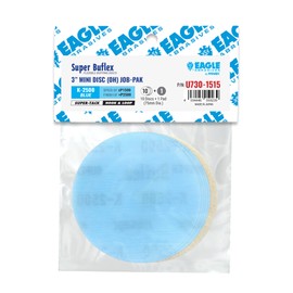 Super Buflex Flexible DRY 3 inch Mini-Sanding Discs JOB-PAK, BLUE K-2500, Hook & Loop, U730-1515, 10 Discs + 1 Pad