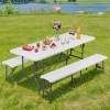SEGAWE Folding Table Set w/2 Benches 6FT Camping Picnic Table