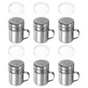 sourcing map 6pcs Salt Dredge Shakers 6 Ounce Stainless Steel