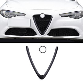 JONKOKO Car Front Grill Decoration Frame Trim 2Pcs for Alfa Romeo Stelvio 2017-2020 Auto Accessories (NOT Applicable for Giulia) (Matte Black)
