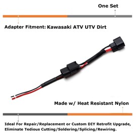 iJDMTOY Front/Rear Light in-line Accessory Power Harness Plug w/ 3-Way Outputs, Compatible with Kawasaki ATV UTV Dirt Bike