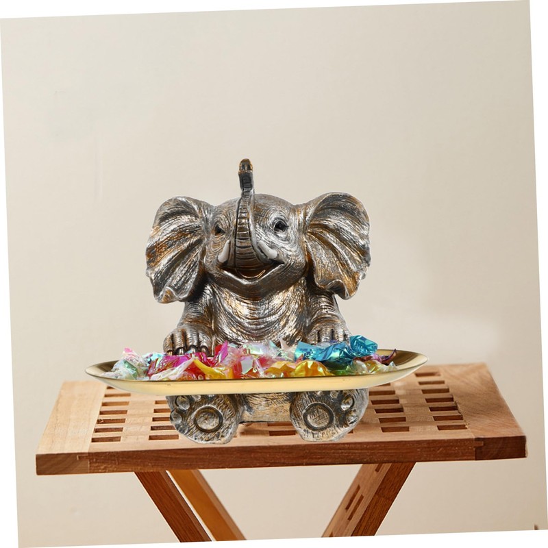 Ciieeo 1 Set Resin Elephant Crafts Elephant Model Bird Feeder