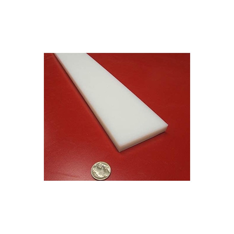 White HDPE (High Density Polyethylene) Rectangular Bar .500" (1/2") x