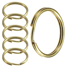 Split Key Rings Brass 16mm Round Flat Key Chains Key Ring Hoop for Car Home Keys Organization Arts & Crafts Lanyards Keys Pack of 20.