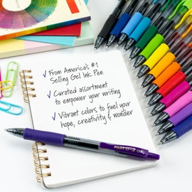 PILOT, G2 Premium Gel Roller Pens, G2 Rainbow Colors Pack, 15 Pack Pouch, Fine Point 0.7 mm, Assorted