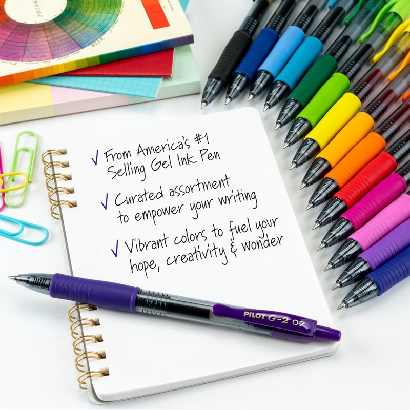 PILOT, G2 Premium Gel Roller Pens, G2 Rainbow Colors Pack,