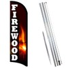 Firewood Premium Windless Feather Flag Bundle (11.5' Tall Flag, 15'