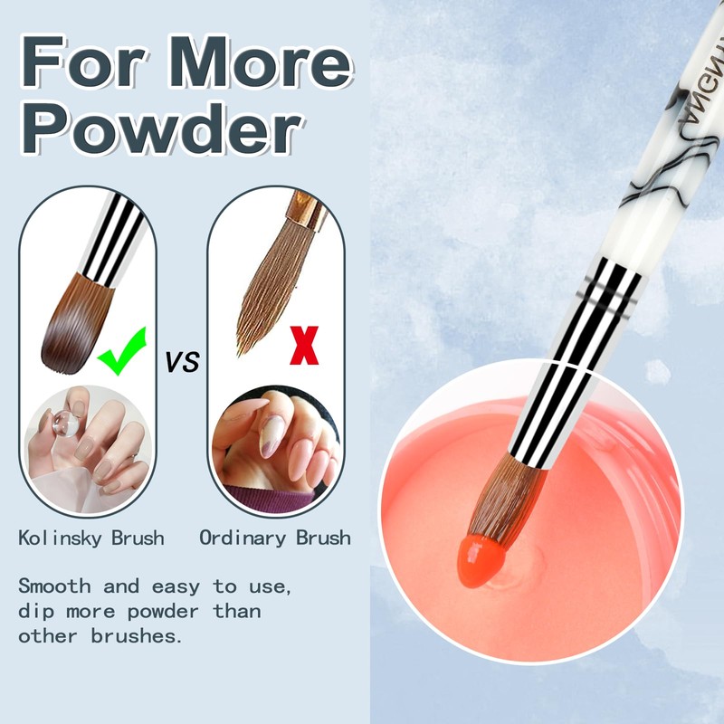 ANGNYA Big Size Acrylic Nail Brush Classical Design White Acrylic
