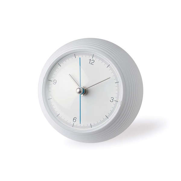 Remnos Table Clock, Aluminum, White, Earth Clock, Earth Clock, TIL16-10WH,