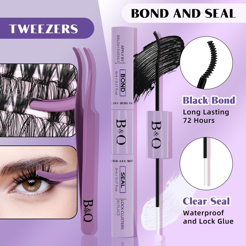 DIY Lash Extension Kit 280pcs Individual Lashes Cluster B&Q D