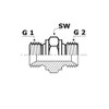 'Hydraulic Coupling Straight Reducer 1/4, 3/8 "