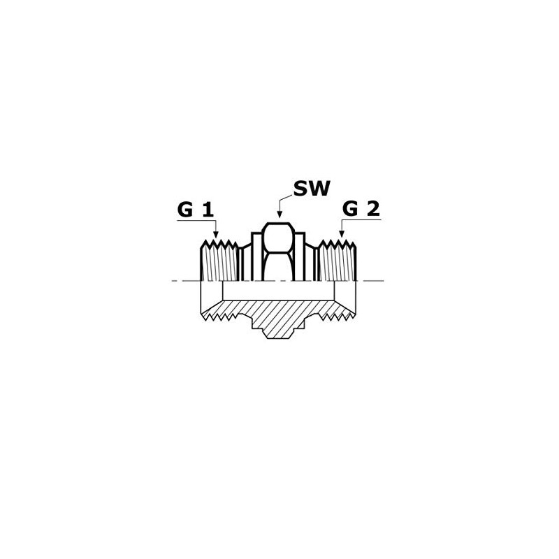 'Hydraulic Coupling Straight Reducer 1/4, 3/8 "