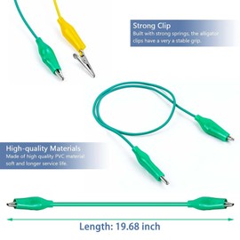 Pack of 12 Alligator Clips with Cable, Alligator Clips for Industrial Testing, Automotive Testing, Device Maintenance, Motherboard Maintenance, Power Gun Testing and Computer Room Maintenance