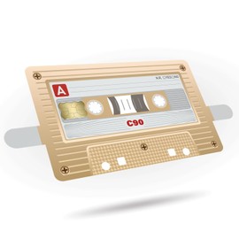 Cassette Tape Credit Card Skin Sticker Cover Decal Wrap 3-Pack – Durable Vinyl Stickers for Cards - CCS025 (Tan)