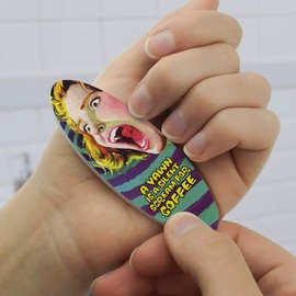 A Yawn is a Silent Scream for Coffee Funny Humor Double-Sided Oval Nail File Emery Board Set 4 Pack