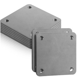 Therwen 8 Pcs 5'' x 5'' A36 Steel Plate Hot Rolled 1/4 Steel Plate Base Square Weldable Metal with 4 Holes Thick Sheet for Welding Structure Support Industrial Use