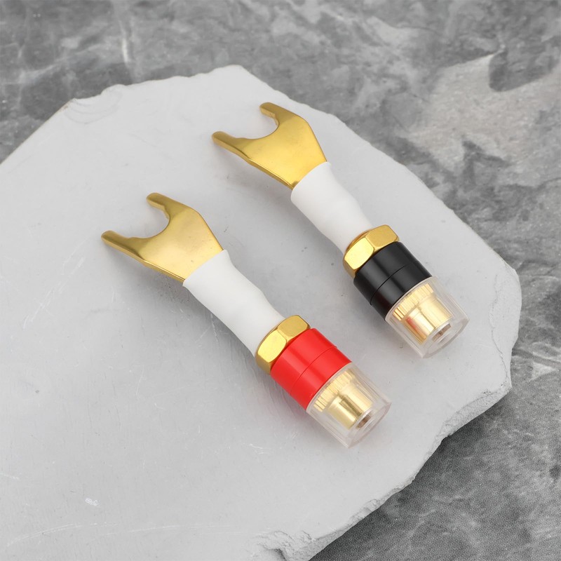 EMSea 2 Pairs Spades Fork Plug to Twist Binding Post