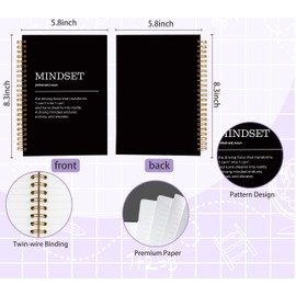 Welshower Mindset Definition Inspirational Spiral Notebook Journal, Motivational Notebook, Positive Affirmation Journal for Women Men, Mental Health Gifts, 5.5x8.3 Inch