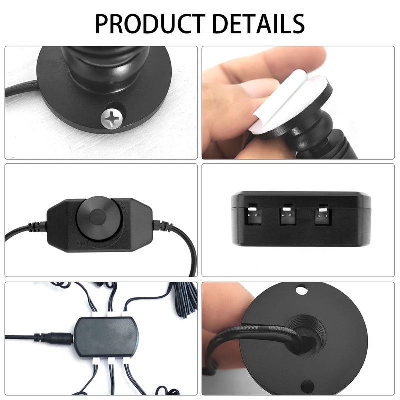 YUQIPEILEI USB-Powered Dimmable Mini Jewelry Display Lights, 6-Pack 1W Adjustable