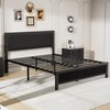 VECELO Full Size Bed Frame with Upholstered Headboard, Heavy-Duty Platform