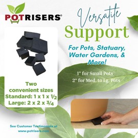 POTRISERS 80 Piece | Value Pack | Small 1" x 1" x 1/2" Outdoor Plant Risers & Drainage Invisible Pot Feet Elevates up to 20 Planters, Pots, or Statues – Ideal for Patios, Decks, and Gardens