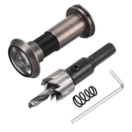 PATIKIL 5/8" Door Viewer Peephole, Zinc Alloy Privacy Door Viewer with Privacy Cover, 180-Degree Fits 1-3/4" to 2-15/16" Door with 16mm/0.62" Drill Bit for Security, Red Bronze