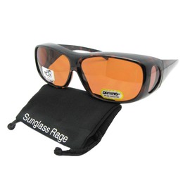 Medium Non Polarized Fit Over Sunglasses Wrap Around Style F1 (Tortoise Frame-Non Polarized Amber Lens)