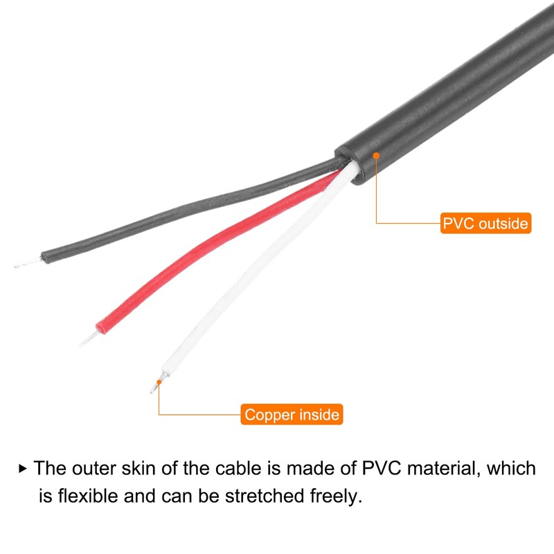 sourcing map 3.5mm Female Jack to Bare Wire Open End