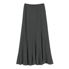 Urban CoCo Women's Vintage Elastic Waist A-Line Long Midi Skirt (XL, Dark Grey)