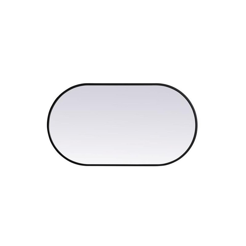 Elegant Decor Asha 20x36" Oval Modern MDF Wood/Iron Mirror in