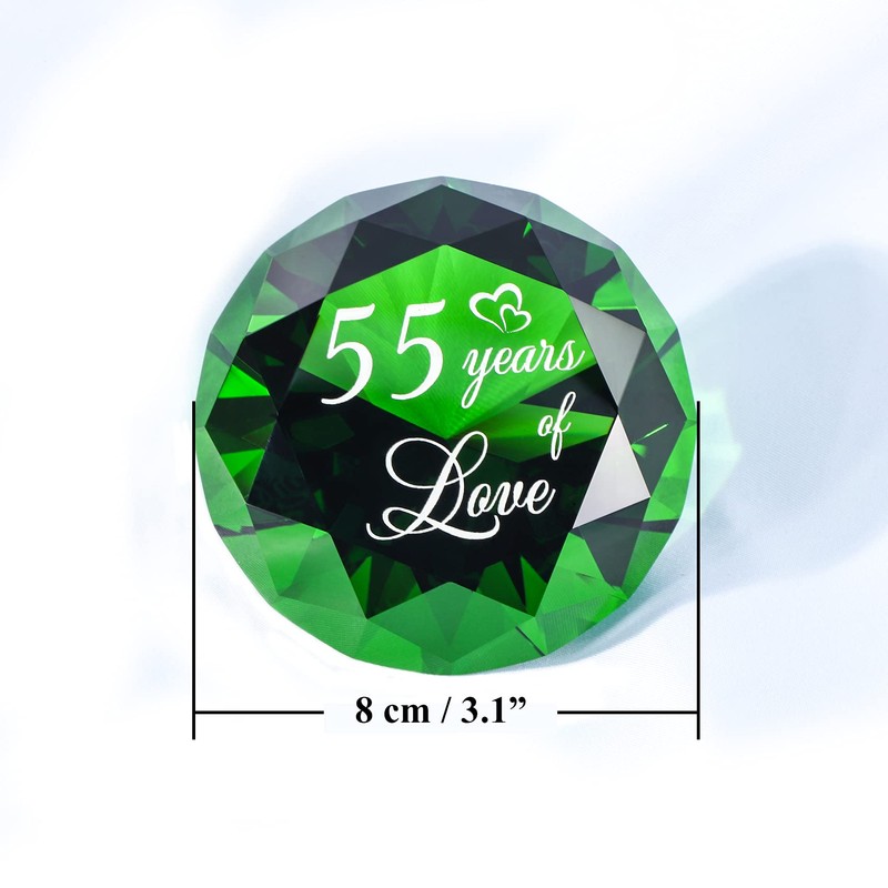 YWHL 55th Wedding Anniversary Decoration, Emerald Wedding Gifts for Parents,