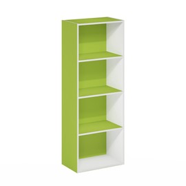 Furinno Furinno Luder Bookcase / Book / Storage, 4-Tier, Green/White