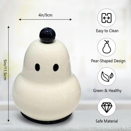 Creative Pear-Shaped Storage Jar - Cute & Functional Organizer for Toothpicks, Cotton Swabs, and Floss Picks - Premium PP Material, Stylish Tabletop Decor for Home, Hotel, and Restaurant (White)