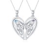 Friendship Heart Necklaces for 2 Girls Sterling Silver 925 Celtic