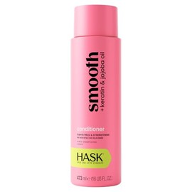 HASK, Smooth + Keratin & Jojoba Oil, Acondicionador, Control Frizz, Suaviza Cabello Rebelde y Aporta Brillo, 473 ML