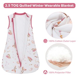 Baby Sleeping Bag Winter 2.5 TOG Sleeveless Warm Baby Winter Sleeping Bag Soft Baby Sleeping Bag Newborn 0-18 Months, pink