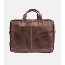 Pure Leather Vintage Business Laptop Bag - Color: Brown