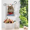 Breeze Decor Patriotic Siberian Garden Flag Set Wall Hanger Cat