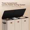 Vexalora 185L Laundry Hamper 3 Section, Laundry Hamper with Lid,
