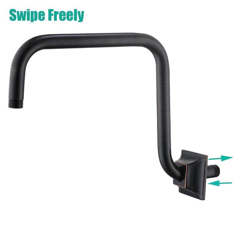 SEABEFORE 13" Gooseneck (S-Shape) Shower Arm Oil Rubbed Bronze Shower