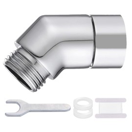Shower Head Elbow Adapter, All Metal Handheld & Wall-Mounted Shower Arm Extension, G1/2" Shower Head Angle Connector (135 Degree, Chrome)