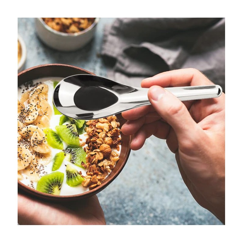 Stainless Steel Chinese Soup Spoons Set of 6 Asian Soup