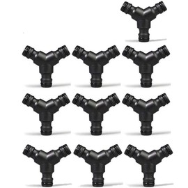 Voarge Y-piece branch connector, 10 garden hose connection set, hose divider, plastic hose splitter (3 way) branch connector for hose branch