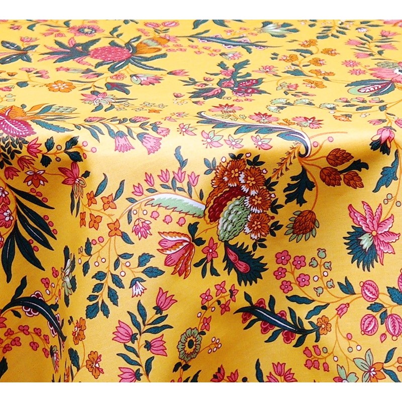 Le Cluny, Versailles Yellow French Provence Coated Cotton Tablecloth, 60