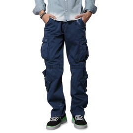 Men's Hiking Cargo Work Pants with 8 Pockets Relax Fit for Casual Army Combat Hunting Outdoor Dark Blue 42