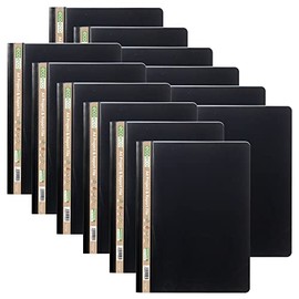 eco-eco A4 50% Recycled 2 Prong Project and Report File, Black (Pack of 12), eco048x12
