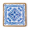 Two's Company Blue Tile Block Print Serving Trays, Set of